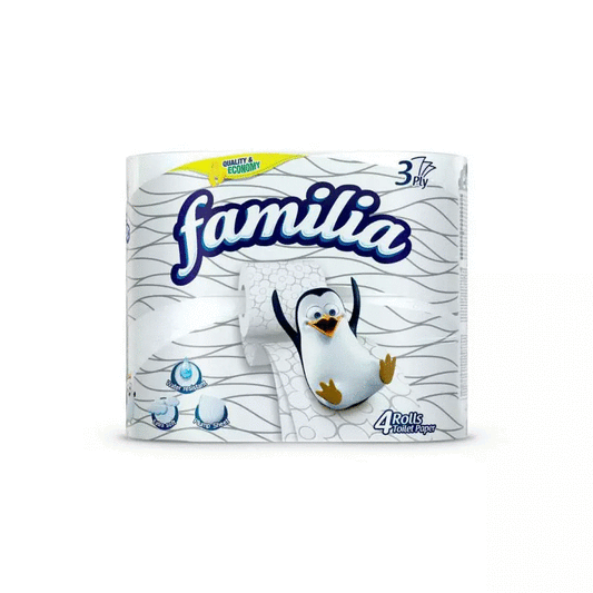 ТОАЛЕТНА ХАРТИЯ ФАМИЛИЯ, БЯЛА,  4 РОЛКИ , НЕ АРОМАТИЗИРАНА